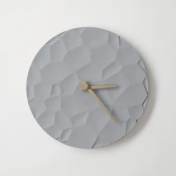 Hodiny ODLITO.CZ Betonové hodiny Měsíční kráter 30 cm – šedá, světlé ručičky