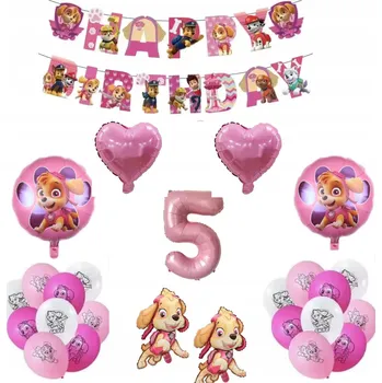 Balónek SADA BALÓNKŮ SKYE Tlapková patrola BALÓNEK ČÍSLICE 5 LET BALÓNKY PÁTÉ NAROZENINY