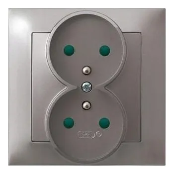 Elektrická zásuvka Stříbrná nástěnná Elektrická Zásuvka Ospel