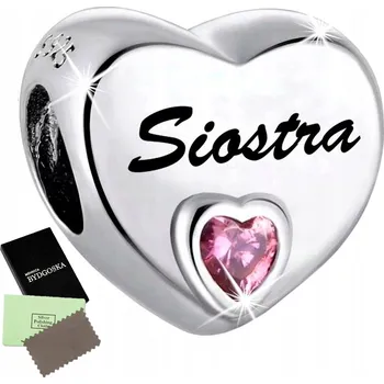 Přívěsek Přívěsek CHARMS SRDCE STŘÍBRNÝ 925 SESTRA BEADS