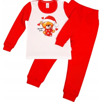 Podprsenka Vánoční pyžamo ORGANIC GOTS Medvídek s dárkem vel. 122 KLEKLE