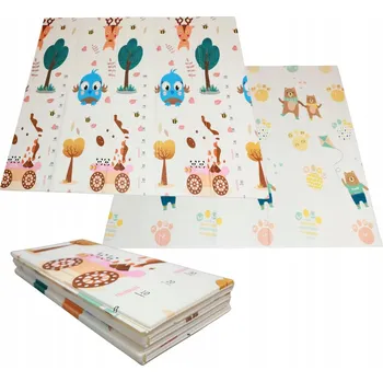 Hrací deka Pěnová podložka skládací 200x180cm příroda/medvídci