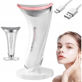 Masážní přístroj MASÁŽNÍ PŘÍSTROJ NA OBLIČEJ EMS 45°C SE 3 REŽIMY SVĚTLA PRO FACELIFTOVÁNÍ PLETI