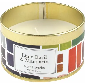 Svíčka Anděl Vonná svíčka Lime Basil & Mandarin, 65 g v plechové krabičce