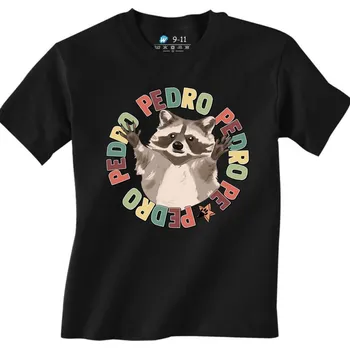 Chlapecké tričko Dětské tričko Retro Mýval Pedro Pedro Pedro Pedro (Velikost: 7-8, Barva: Černá)