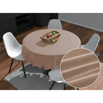 ubrus Saténový kulatý ubrus polyesterový Satén LUX-064 Béžovohnědý Ø 100 cm