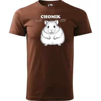 Pánské tričko Sablio Tričko s potiskem CHOMIK - hnědé S