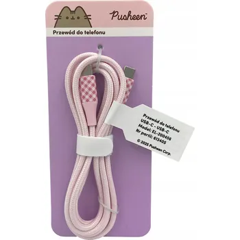 Datový kabel Kabel Pusheen USB-C - USB-C 1,5 m růžový