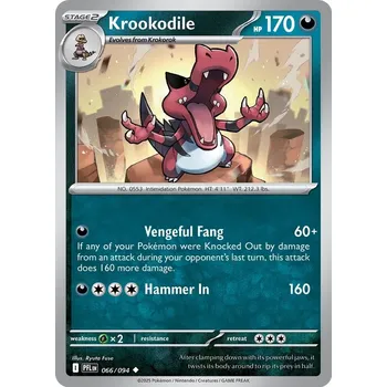 Sběratelská karetní hra Pokémon PFL 066/094 Krookodile - Phantasmal Flames Stav: Near Mint, Verze: REVERSE HOLO