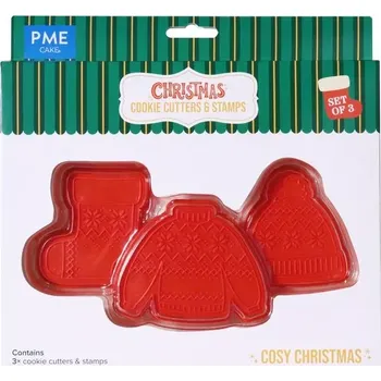 Vykrajovátko PME Cake ES S.L. Vánoční sada vykrajovátek a otiskovačů 3 druhy