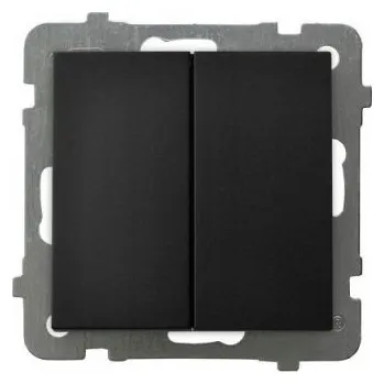 vypínač Dvojitý křížový spínač Černá metalíza Ospel As