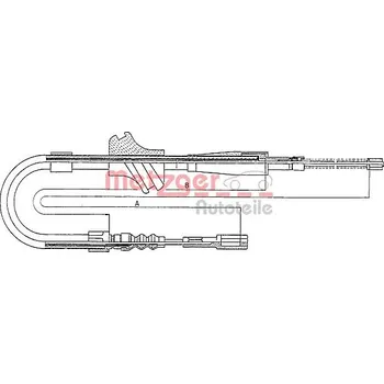 Tažné lanko, parkovací brzda METZGER 10.7502
