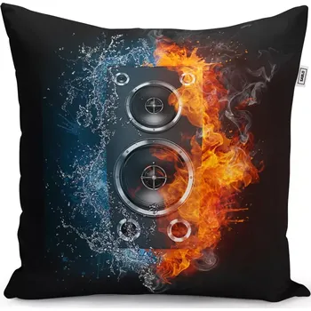 Polštář Sablio Polštář Ohnivý reproduktor - 50x50 cm