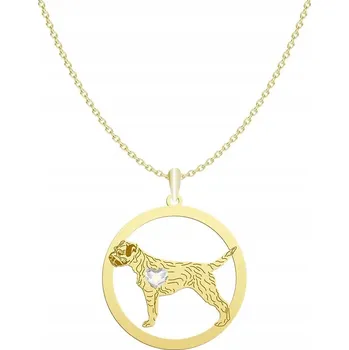 Náhrdelník Pozlacený náhrdelník s psem plemene Border Terrier GRAVÍROVÁNÍ DÁREK
