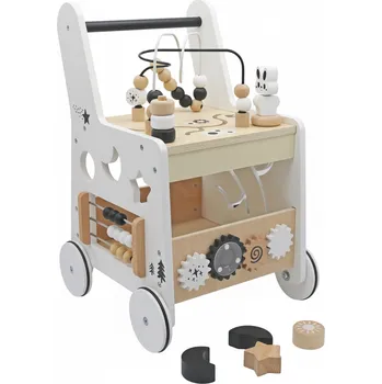 Dětské chodítko Derrson Dřevěné chodítko multifunkční 6v1 béžové/bílé