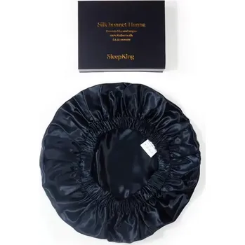 Čepice SleepKing™ Hedvábný bonnet, Hanna - Černá