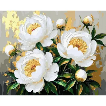 Malování podle čísel iPicasso zlatá metalická barva 40x50 cm na rámu