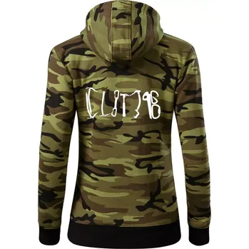 Dámská mikina Climb equipment - Dámská mikina trendy zipper s kapucí - 2XL ( Zelený maskáč )