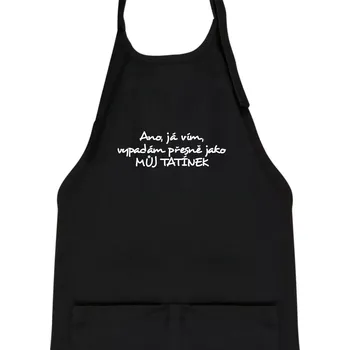 Kuchyňská zástěra Tatínkův vzhled - Dětská zástěra na vaření - Univerzální velikost ( Černá )