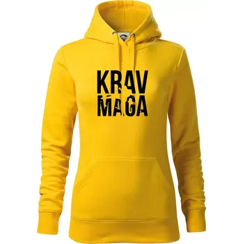 Dámská mikina Nápis Krav Maga - Mikina dámská Cape s kapucí - XS ( Žlutá )