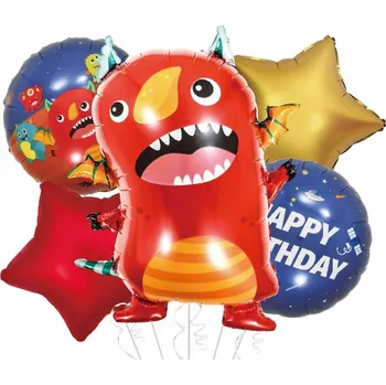 Balónek Sada balónků Příšerka červená 5 kusů BALÓNKY NAROZENINY