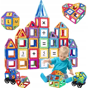 ostatní stavebnice Stavebnice Stavební Kostky 3D Magnetic Tiles Sada 120 dílků.