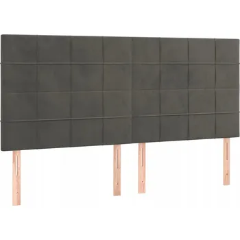 Čelo postele sametové nastavitelné tmavě šedé 180x5x118/128 cm