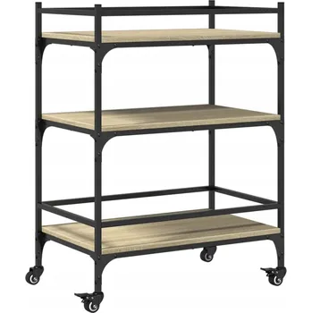 Servírovací stolek Kuchyňský vozík Vintage z dřevotřísky, Dub Sonoma, 65x40x8