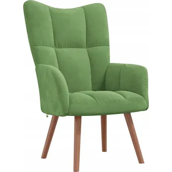 Křeslo Křeslo ze sametu světle zelené, prošívané, 61,5x69x95,5 cm