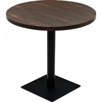 Jídelní stůl Bistro stolek ve francouzském stylu, MDF tmavý jasan, Ocel, 80x75 cm