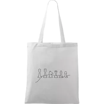 Šachové figurky v řadě - obrys - Taška bavlněná - 42 x 38 cm ( Bílá )