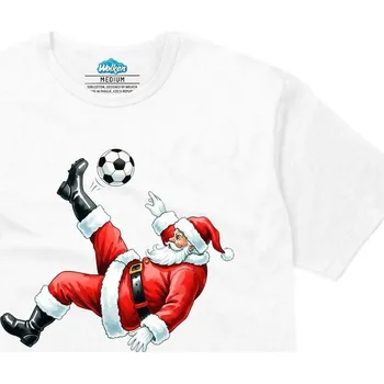 Pánské tričko Pánské tričko Nešikovný Santa Fotbalista (Velikost: M, Barva: Bílá)