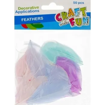 Dekorativní peříčka 45 cm pastel (50 ks)