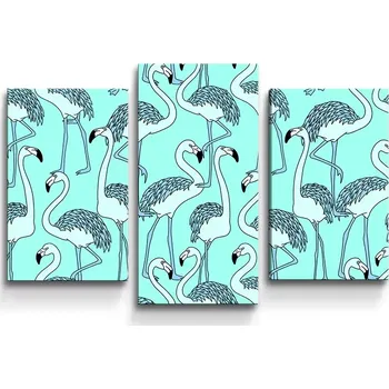 Obraz Sablio Obraz - 3-dílný Plameňáci - 75x50 cm