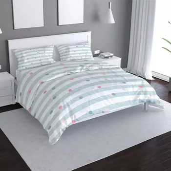 Povlečení Sablio Povlečení Tečky a pruhy - 140x220 / 90x70