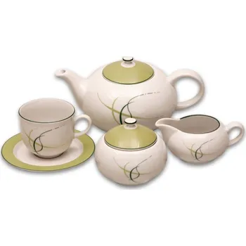 Stolování Thun 1794 Opal, čajová souprava, tráva, český porcelán, Thun