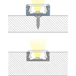 Přisazený hliníkový profil 15x7 mm, mléčný difuzor 1m *ML-761.001.02.1