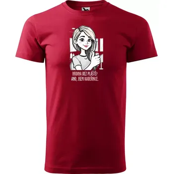 Pánské tričko Sablio Tričko s potiskem pro kadeřnici Hrdina bez pláště? Ano, jsem kadeřnice - červené 5XL