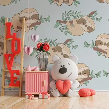 Tapeta Sablio Tapeta Lenochodi na větvi - 125x75 cm