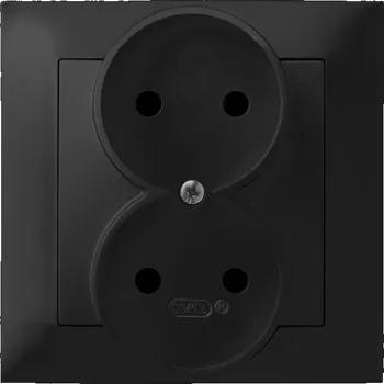 Elektrická zásuvka Elektrická Zásuvka nástěnná Ospel černá