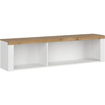regál Závěsný regál Vigo - Mebelbos Bílá / Bílý Lesk / Dub Wotan 156x40 cm
