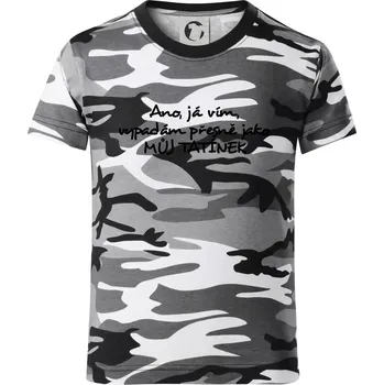 Chlapecké tričko Tatínkův vzhled - Dětské maskáčové triko - 122 cm/6 let ( Šedý maskáč )