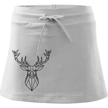 Dámská sukně Geometrie - jelen - Sportovní sukně - two in one - XS ( Bílá )