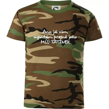 Tatínkův vzhled - Dětské maskáčové triko - 146 cm/10 let ( Hnědý maskáč )