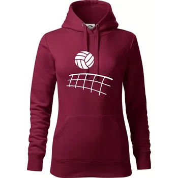 Dámská mikina Volejbalová síť - Mikina dámská Cape s kapucí - 2XL ( Garnet )