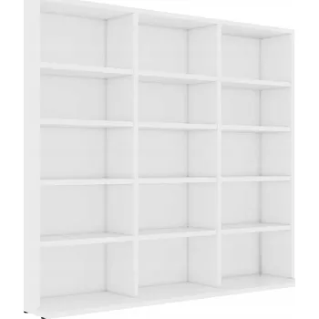 Komoda Skříňka na CD s 15 přihrádkami, bílá, 100x23x89,5 cm, materiál dřevo