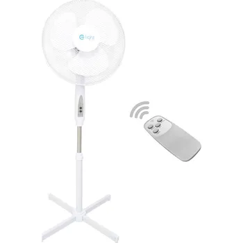 Domácí ventilátor Bílý tichý podlahový ventilátor s dálkovým ovládáním EkoLight 45W 110-130cm - 40cm