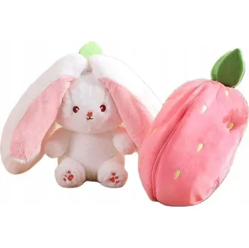 plyšák Plyšová Hračka Králík Plyšák Jahoda Uši 35 CM Mrkev 2v1 Plyšový Mazlíček Přítulníček