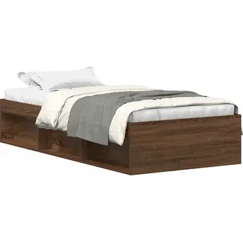 Postel Rám postele hnědý dub 193 x 93 x 35 cm se 6 přihrádkami