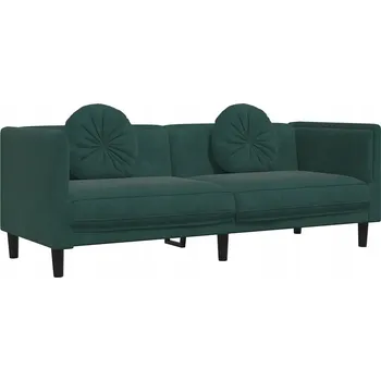 Pohovka Třímístná pohovka ze sametu, tmavě zelená, 193,5 x 77 x 70 cm